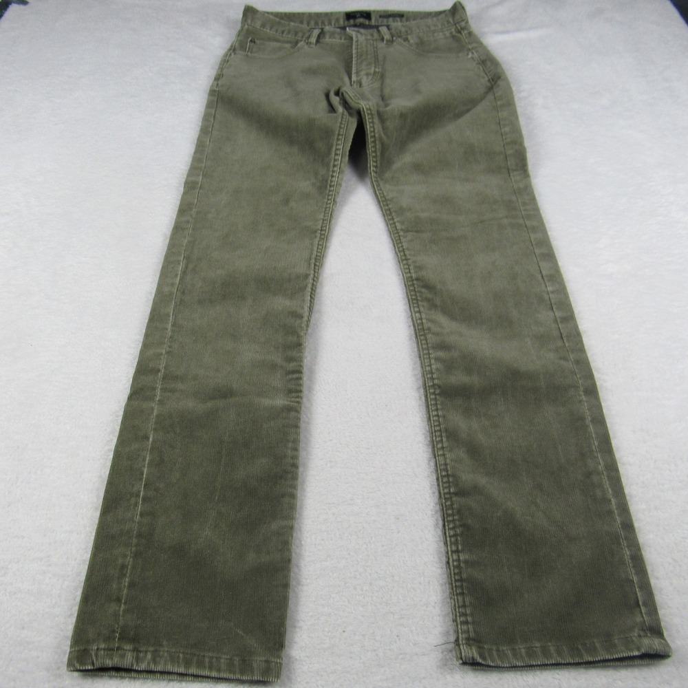 Quiksilver Corduroy Pants Mens 28 Olive Green Excellent Straight Tapered Fit